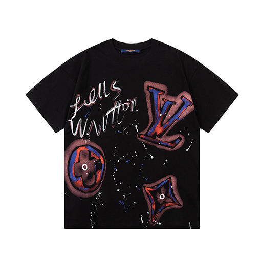 ルイヴィトン インクジェットアルファベットロゴカスタマイズ 半袖tシャツ