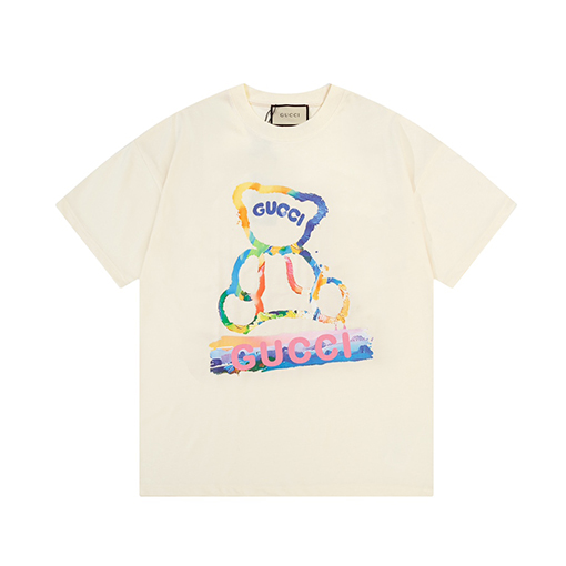 グッチ 新しいアルファベットロゴ男女同款半袖tシャツ