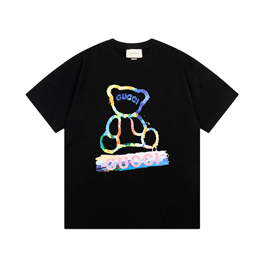 グッチ 新しいアルファベットロゴ男女同款半袖tシャツ