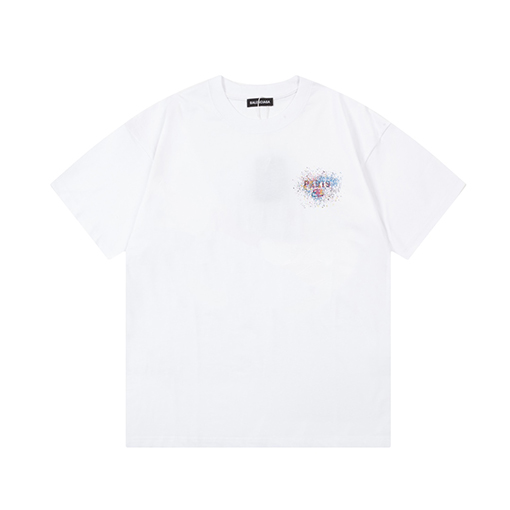 バレンシアガ カラフルな星空アルファベットロゴ半袖Tシャツ