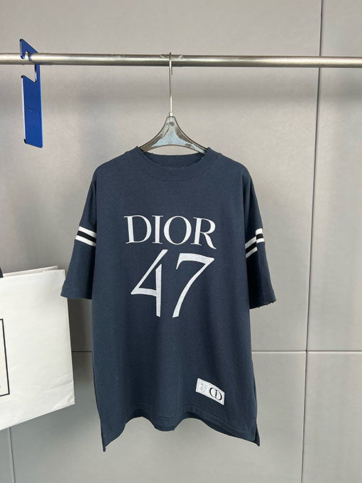 ディオール 新しい47文字ロゴプリント半袖Tシャツ