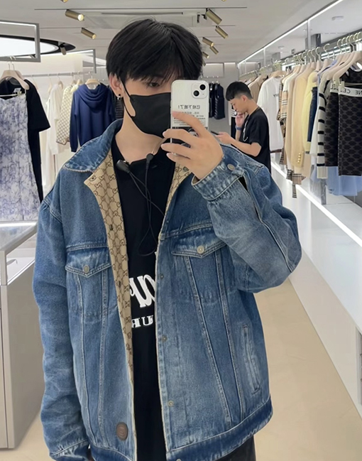 グッチ 新しい両面デニムジャケット