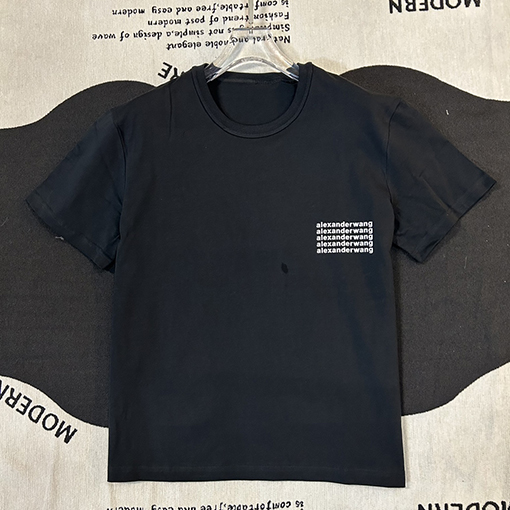 アレキサンダーワン 半袖 Tシャツ クラシック横のイニシャル 5列 ロゴ