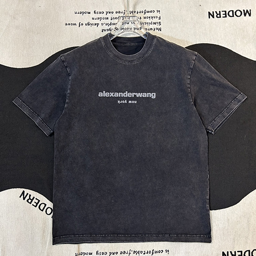 アレキサンダーワン 半袖 Tシャツ クラシック レタリング ロゴ プリント ウォッシング