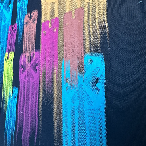 オフホワイトコピー カラーグラフィティ矢印プリント半袖Tシャツ