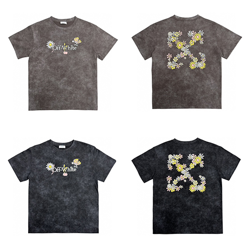 オフホワイトコピー ウォッシング スパングル デイジー 半袖 Tシャツ