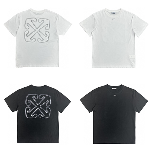 オフホワイトコピー 東京 店舗限定 プリント矢印ファブリック Tシャツ