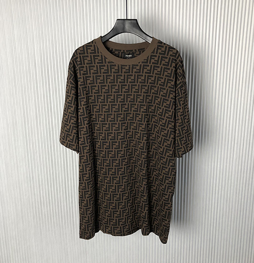  フェンディ ダブルF フルプリント半袖 Tシャツ