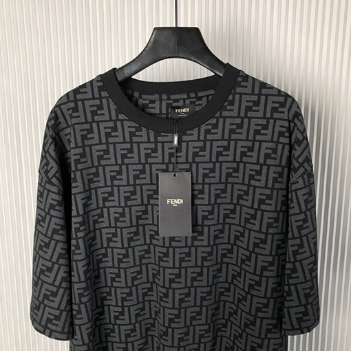  フェンディ ダブルF フルプリント半袖 Tシャツ