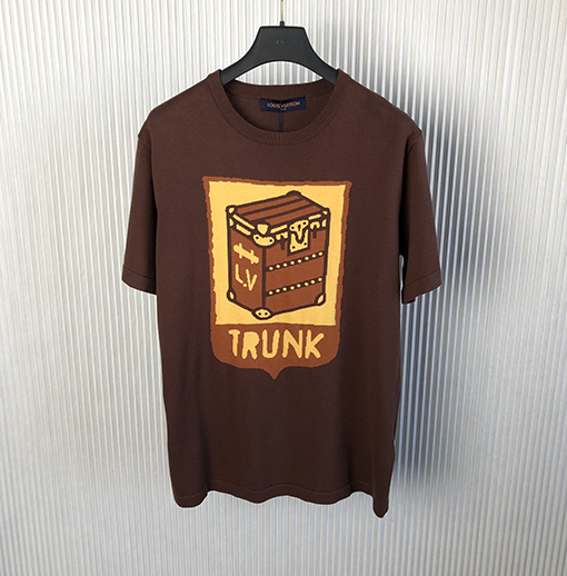 ルイヴィトン ニット 半袖Tシャツ Vuittonボックスパターン