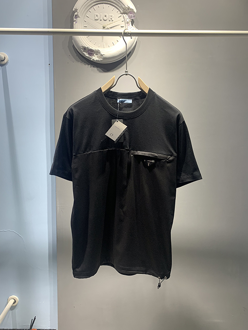 プラダ パッチワーク 三角ロゴ 半袖Tシャツ