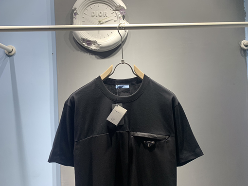 プラダ パッチワーク 三角ロゴ 半袖Tシャツ