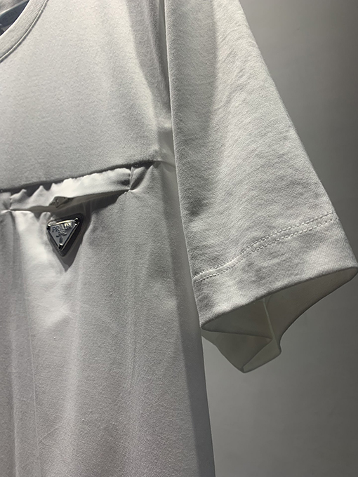 プラダ パッチワーク 三角ロゴ 半袖Tシャツ