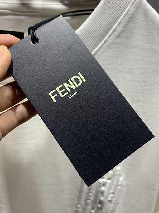 フェンディ Stripes 刺繍半袖Tシャツ
