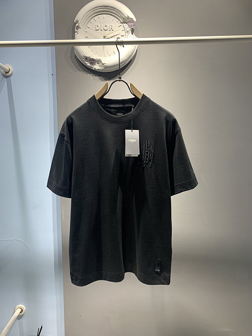 フェンディ Stripes 刺繍半袖Tシャツ