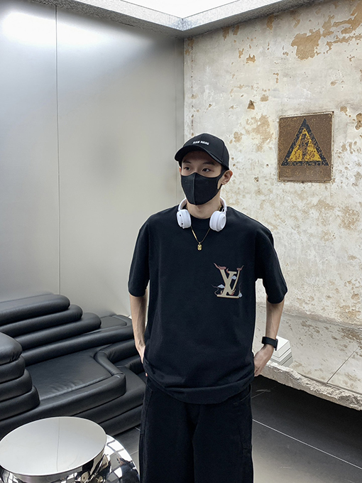 ルイヴィトン プリント 半袖Tシャツオーバーサイズ