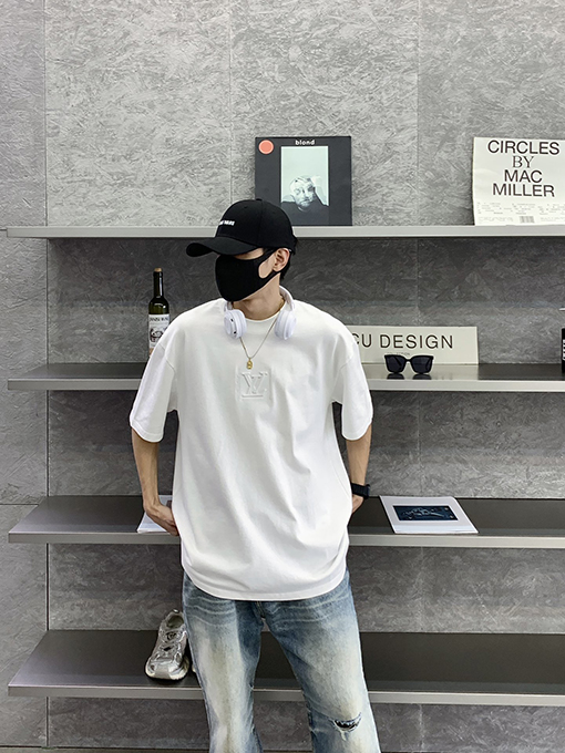 ルイヴィトン 立体 エンボス ルーズフィット 半袖Tシャツ
