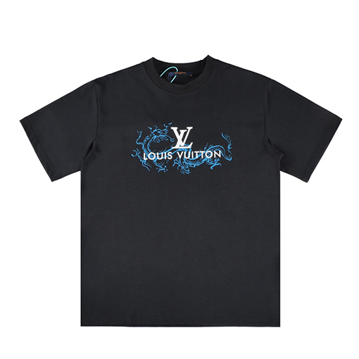 ルイヴィトンのドラゴンプリント半袖Tシャツ