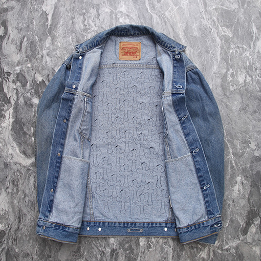 クロムハーツ革パッチデニムジャケット
