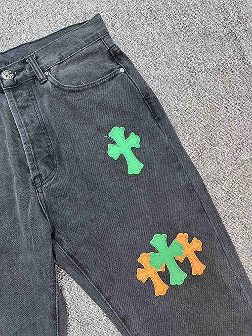 クロムハーツ デニムパンツ カラー 十字架 ハイウエスト
