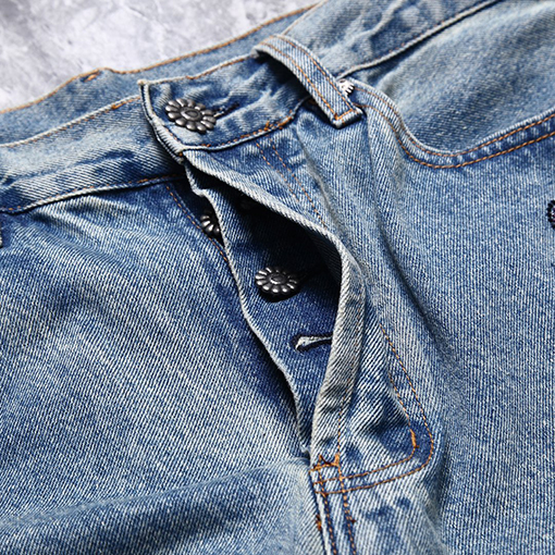 DENIM TEARSデニムパンツスワロフスキー·キュービックコラボ