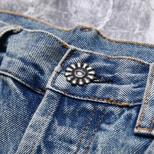 DENIM TEARSデニムパンツスワロフスキー·キュービックコラボ