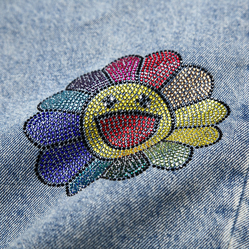 DENIM TEARSデニムパンツスワロフスキー·キュービックコラボ