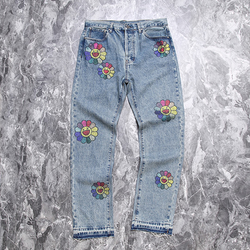 DENIM TEARSデニムパンツスワロフスキー·キュービックコラボ