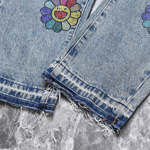 DENIM TEARSデニムパンツスワロフスキー·キュービックコラボ