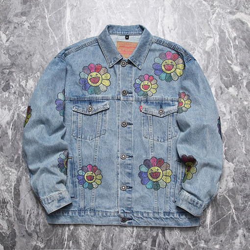 DENIM TEARSデニム ジャケットスワロフスキー·キュービックコラボ