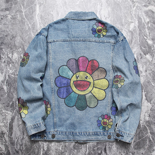 DENIM TEARSデニム ジャケットスワロフスキー·キュービックコラボ