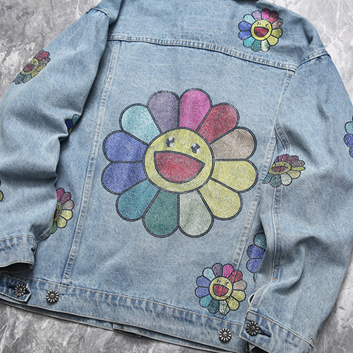 DENIM TEARSデニム ジャケットスワロフスキー·キュービックコラボ