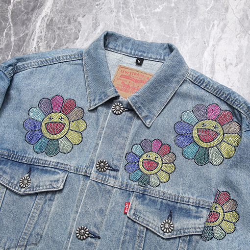 DENIM TEARSデニム ジャケットスワロフスキー·キュービックコラボ