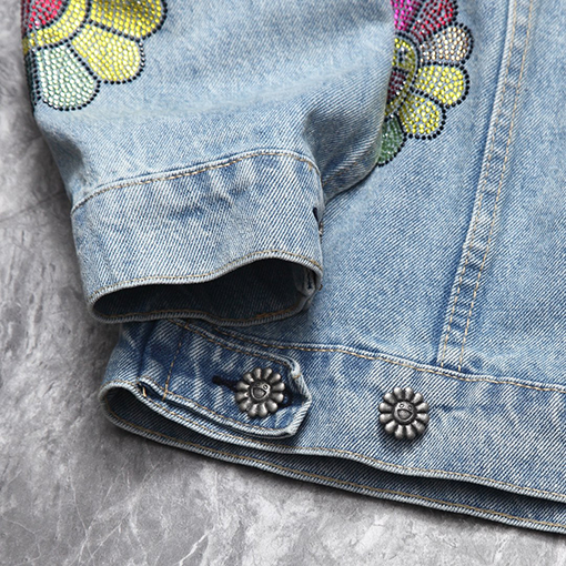 DENIM TEARSデニム ジャケットスワロフスキー·キュービックコラボ