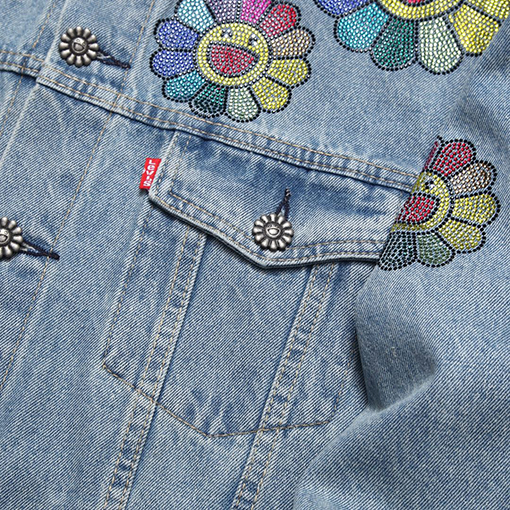 DENIM TEARSデニム ジャケットスワロフスキー·キュービックコラボ