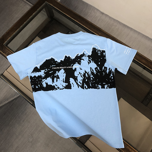 モンクレール 雪山 プリント 半袖 Tシャツ
