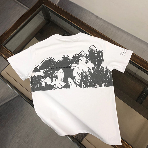 モンクレール 雪山 プリント 半袖 Tシャツ