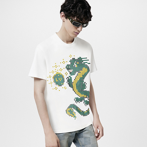ルイヴィトン 龍年限定キャラクタープリント半袖Tシャツ
