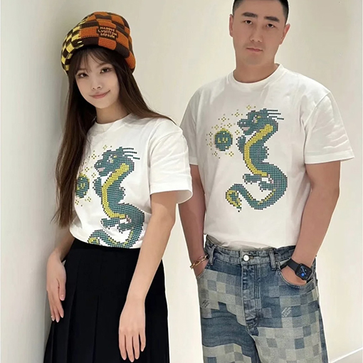 ルイヴィトン 龍年限定キャラクタープリント半袖Tシャツ