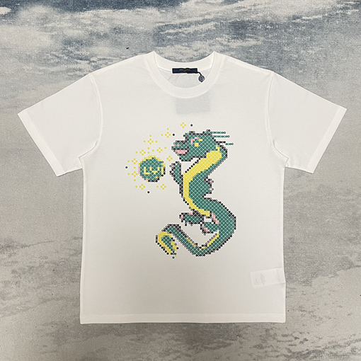 ルイヴィトン 龍年限定キャラクタープリント半袖Tシャツ
