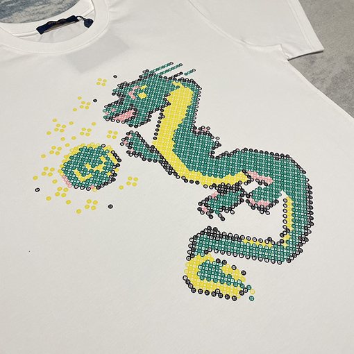 ルイヴィトン 龍年限定キャラクタープリント半袖Tシャツ
