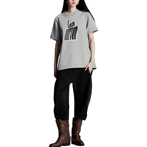 ルイヴィトン抽象ロゴプリント半袖Tシャツ