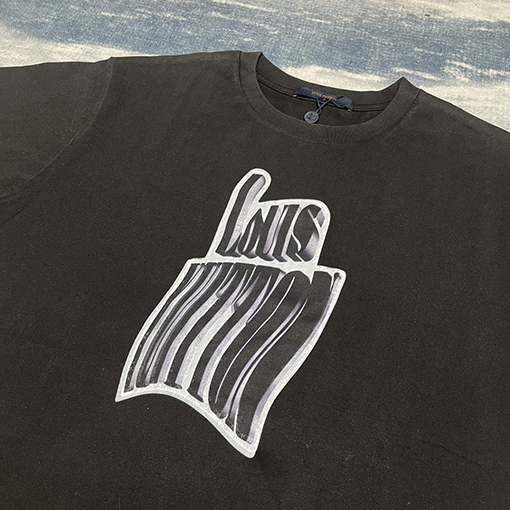 ルイヴィトン抽象ロゴプリント半袖Tシャツ
