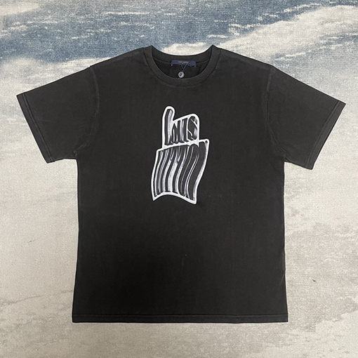 ルイヴィトン抽象ロゴプリント半袖Tシャツ