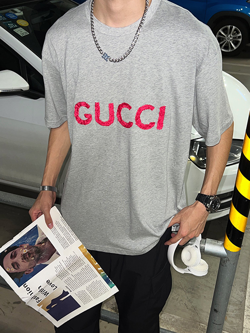グッチ 2024 SS早春新作アルファベット刺繍半袖Tシャツ