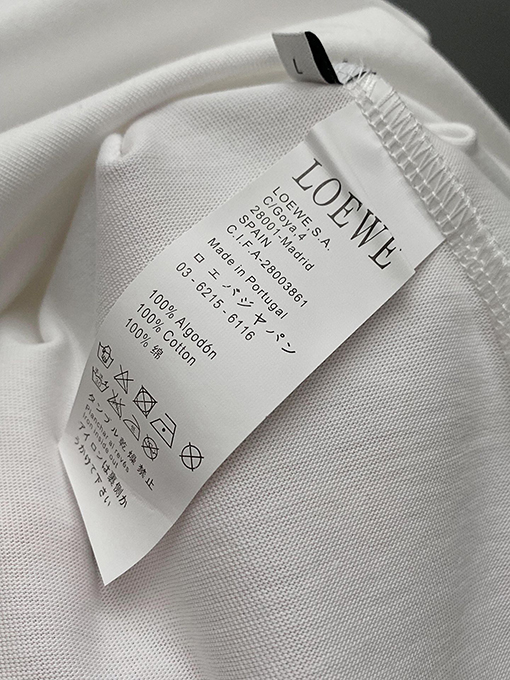 ロエベ 24春夏の不規則な刺繍Tシャツ