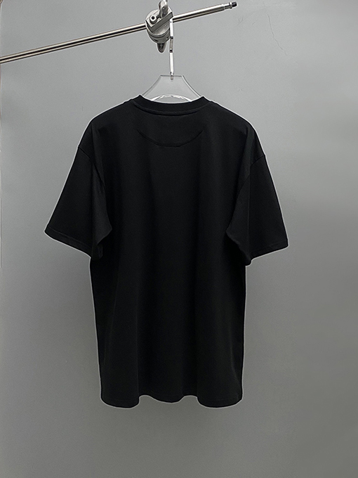 プラダ シルクトライアングルロゴデコレーションTシャツ