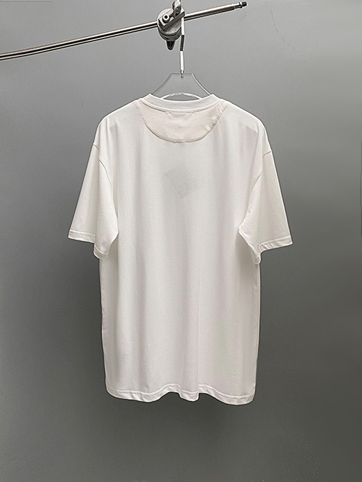 プラダ シルクトライアングルロゴデコレーションTシャツ