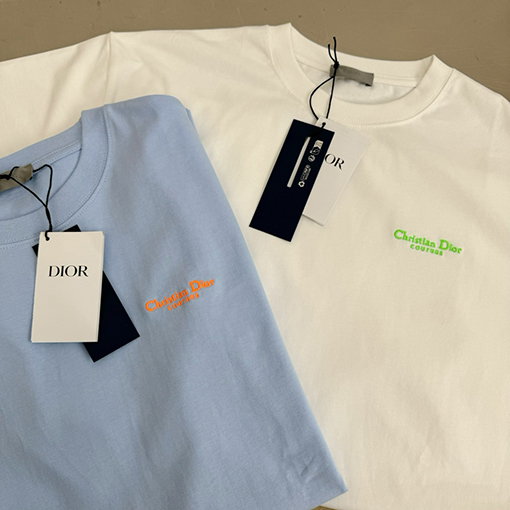 ディオール  ロゴ刺繍半袖Tシャツ