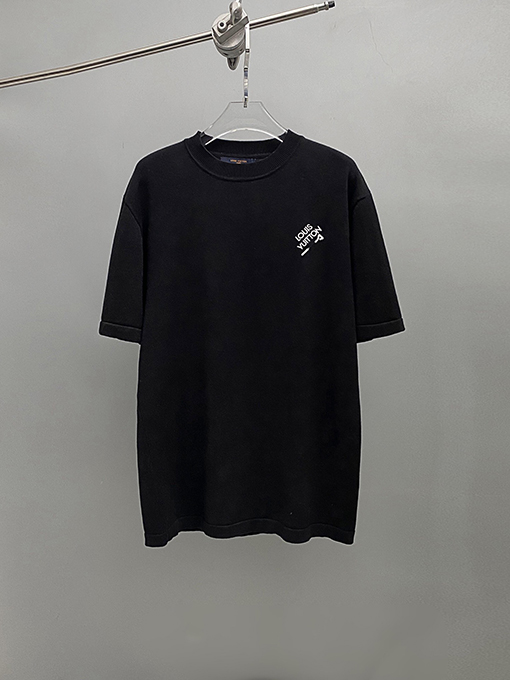 ルイヴィトン時代遅れではないピン留めニット半袖Tシャツ